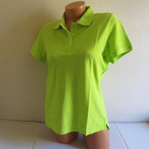 RENWICK Golf Pima Cotton Polo Shirt Size M L Short Sleeve Solid Pique Lime $90